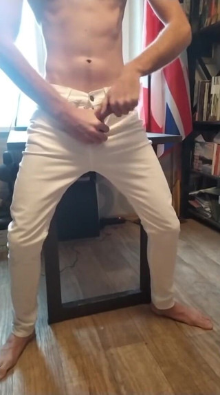 Dick Love Boys: Handjob in white jeans