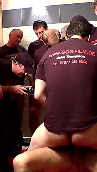 Bukkake Slut Gets Her Face Drenched by a Massive Crowd