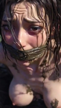 Trash bondage demütigung - verzweifelte frau sehnt sich nach creampie
