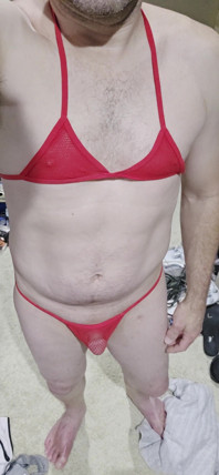 Playing in Fishnet Bra and Panties