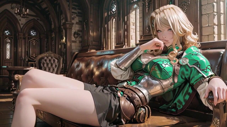 Seraphina Vale: Medieval Knight Fantasy! Green Armor &amp; Wet Secrets, Kneeling in the...