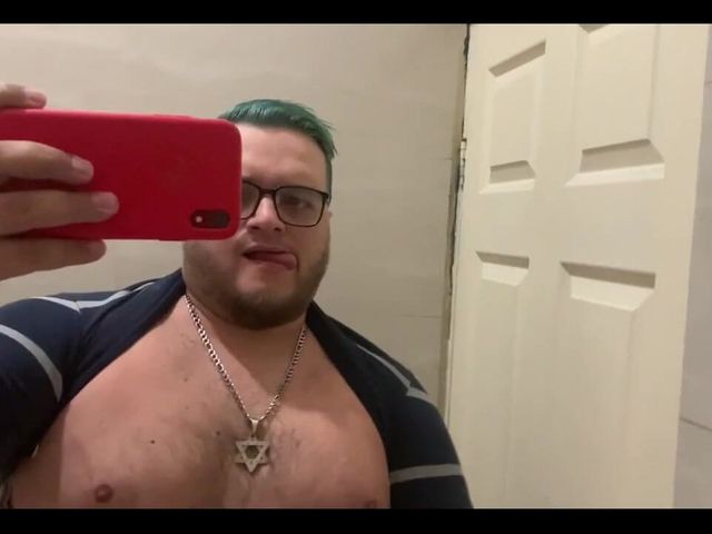 Playing with My #dick in the Bathroom at Work Waiting to See if One of My Classmates Comes to Swallow My #cum (Tuosote XL)