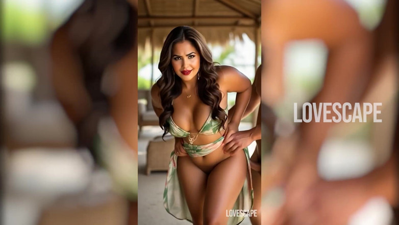 Lovescape: Latina milf dubbelteamed rauw op het strand