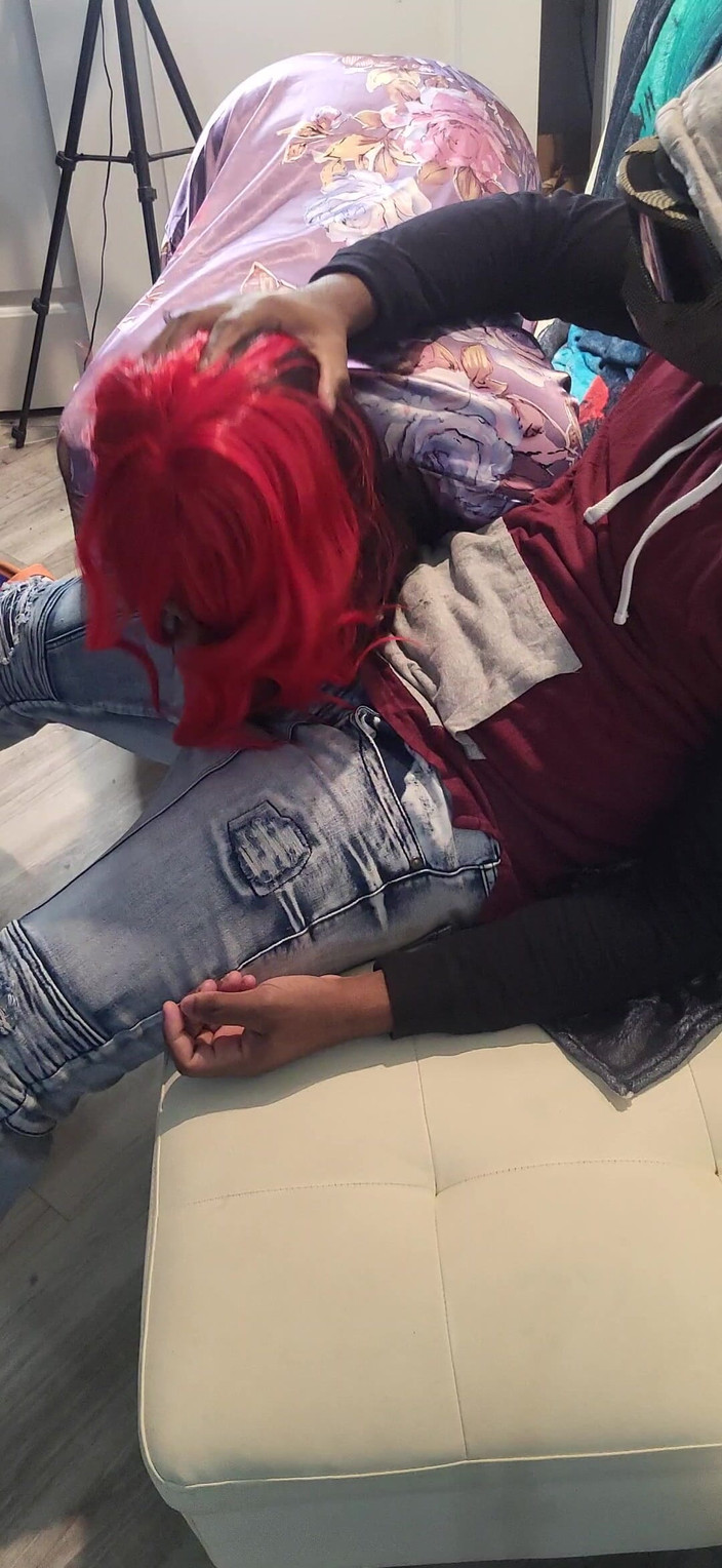 Wondahead21: Red Headed Slut Throat Fucked on Da Couch! Just for...