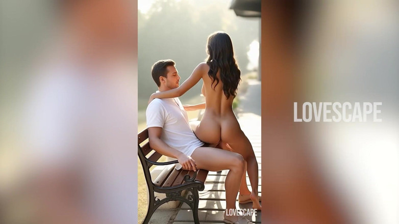 Lovescape: Обнаженная бразильская крошка в публичном парке - черные и белые члены долбют ее жестко
