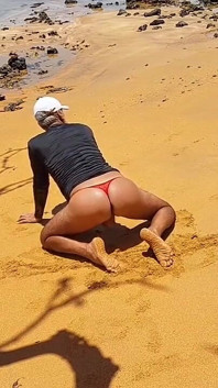 Ladysilva Showing off Her Hot Ass in Panties on the Beach