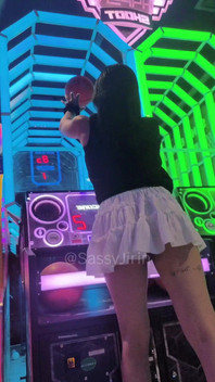 Asian Sissy No Panty Play Game in Mall's Arcade