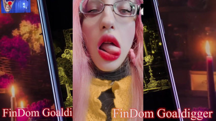 FinDom Goaldigger: Jerking off goof transformation for big red lips