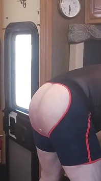 Domme Blondie Fucks His Ass in the Motorhome so All Can See