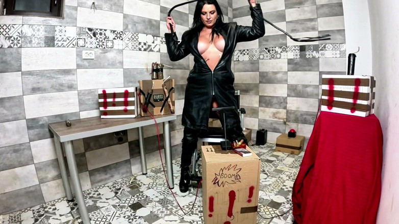MilfyCalla: Dominant Leather MILF in Cold Room. Smoking, BDSM Boots, Cigar...