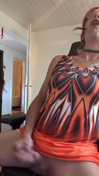 Sissy Jerking off and Eating Her Cum
