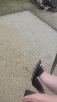Big Cock Cumming Hard Outside in Nylons and Heels
