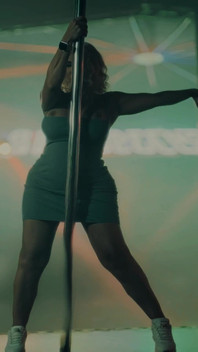 Looking up Her Mini Dress Walking up the Stairs