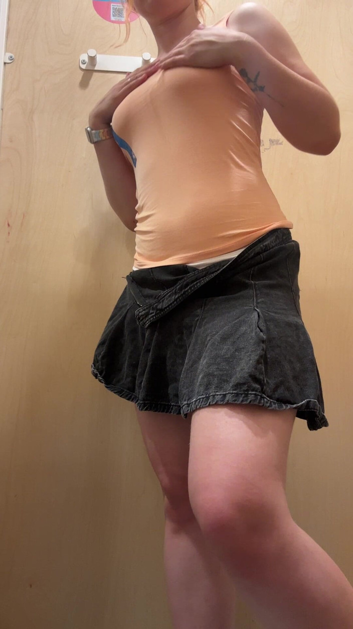 Sheryl X Sinclair: Fitting Room Observation of Young Redhead Woman