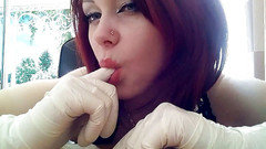 Goddess Misha Goldy: Latexové rukavice fetiš