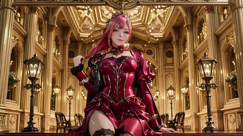 Seraphina Vale: Rainha loira em vermelho! Rosas entre as pernas, fantasia branca...