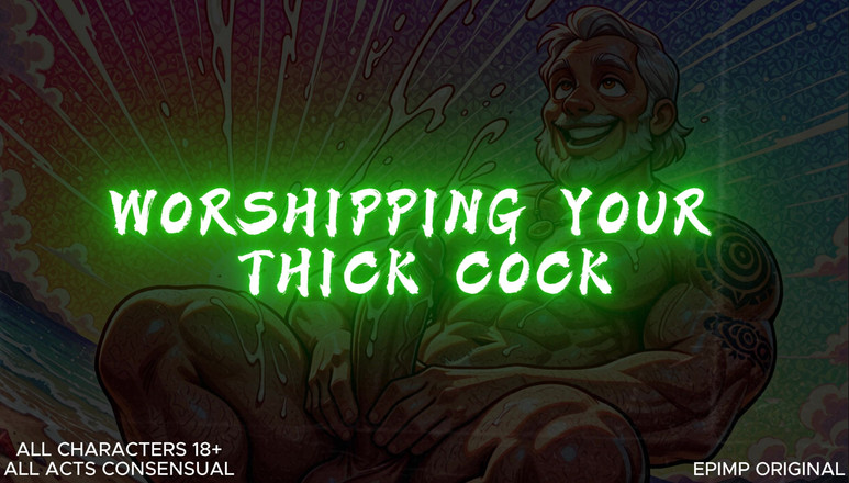 Erotic Man: Male Moaning and Admiring Thick Cock