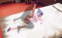 H3DC: 3D hentai styvsyster med långa ben knullad i sängen