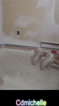 At Work Cdmichelle Weaing Pink Panties Removing Heater & Doing Wall Work