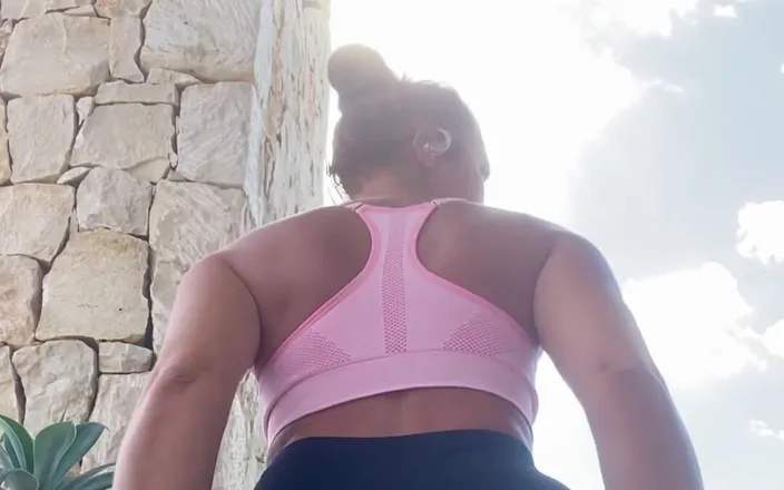 sunny_couple_xxx: Little Yoga Session in My New Pants. of Course Ive...