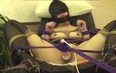 BDSM hentai-ch: Un masaj electric este fixat la picioare în robie și lăsate singur,...