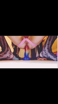 Sissy Destroys Her Pussy with Huge Dildos 2