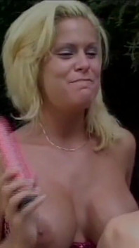 Two Teen Blondes with Big Tits Treat Each Other Pleasure Outdoors
