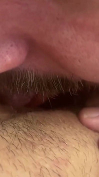Amateur brunette pussy eating with POV view