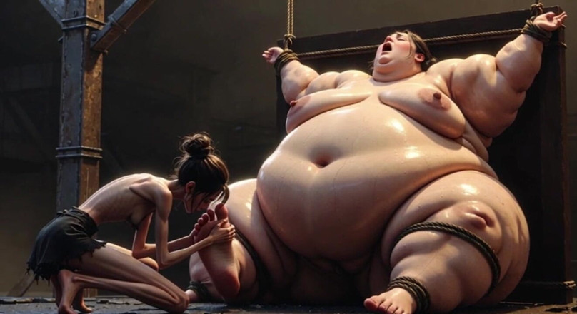 YOUR BEST FANTASY: Super Skinny Girl Licking SSBBW Feet in Bondage - Compilation