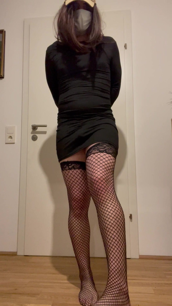 femboysoft: Crossdressing Femboy Fishnet Thong