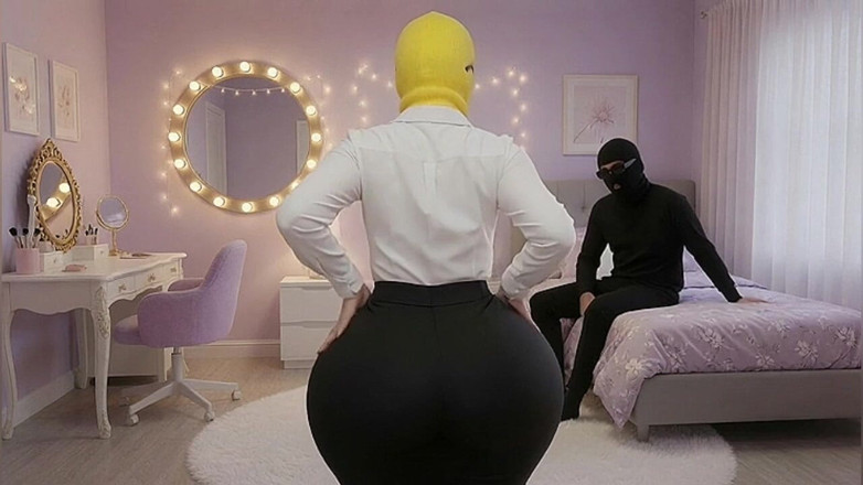 Animate golden: Piccola sorellastra con culo grosso twerka in camera da letto