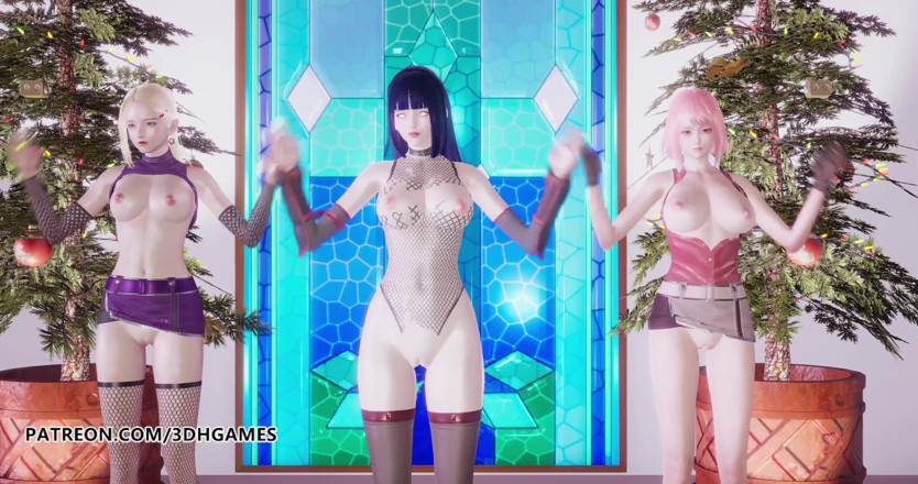 3D-Hentai Games: Twice - Feel special nude dance Ino Sakura Hinata 3D erotic dance...