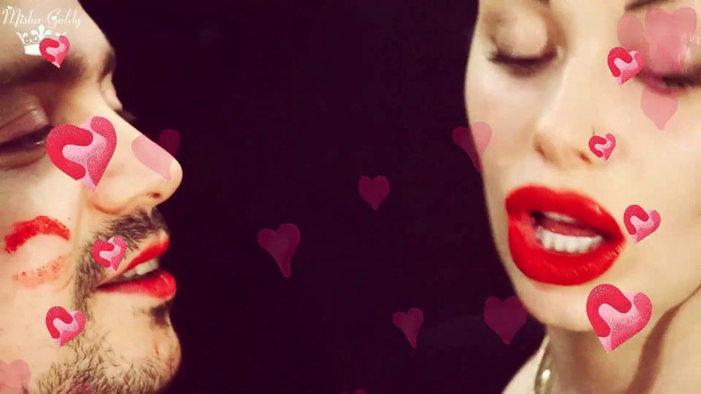 Goddess Misha Goldy: Valentines face and body kissing compilation!