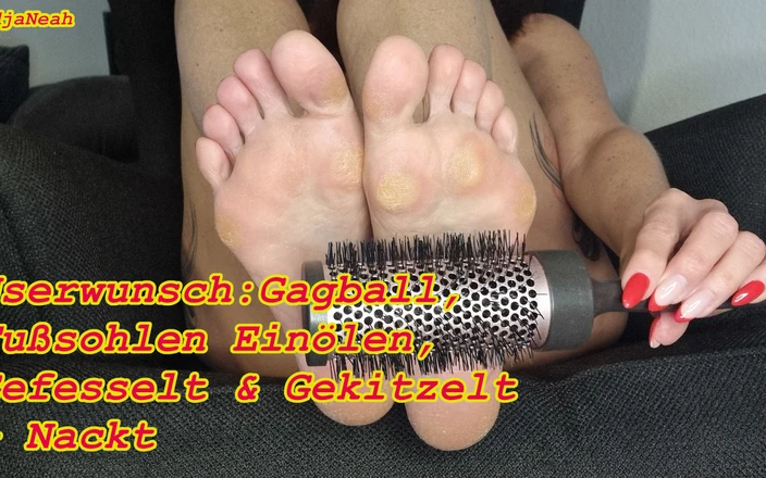 NadjaNeah: User Request: Gag Ball, Oiling Soles, Tied up &amp; Tickled + Naked