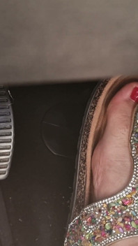 Heavy Traffic Pedal Pumping in Boho Slides: Low-cut Ethnic Dress POV