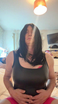 Wet Look Dress Tease