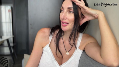 LizaVirgin: Stepmom Got Cum on Her Tits From Stepson