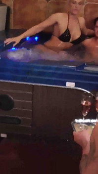 Cuckold humiliation by the hot tub