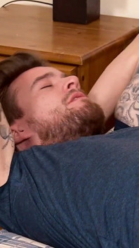 Horny blonde teen Ashley Rider catches her step brother jerking off and fucks him