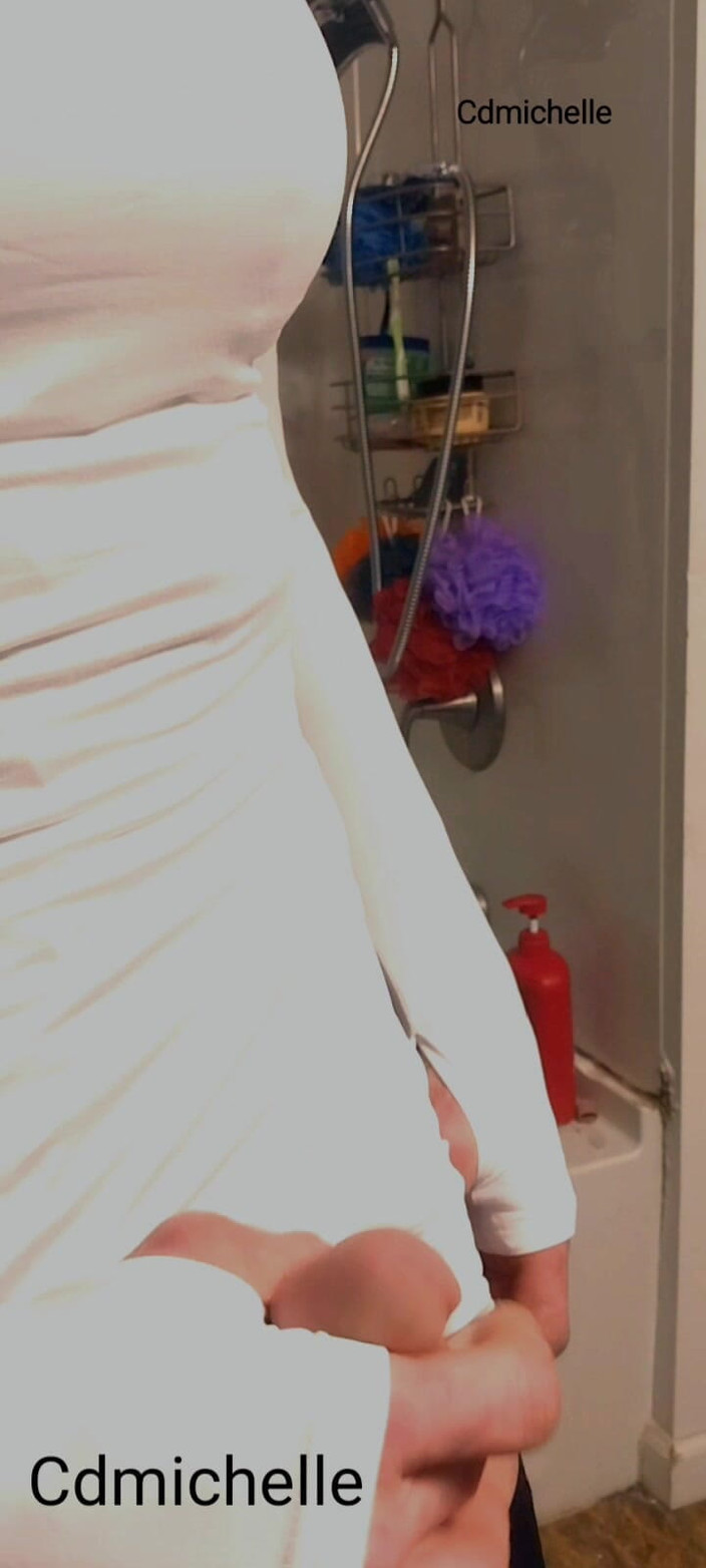 Feeling sexy today crosdressing: Cdmichelle Wearing Black One-piece Bodysuit Then Putting on Sexy White...