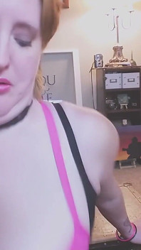 Kinky Pink Oily Sports Bra Titjob