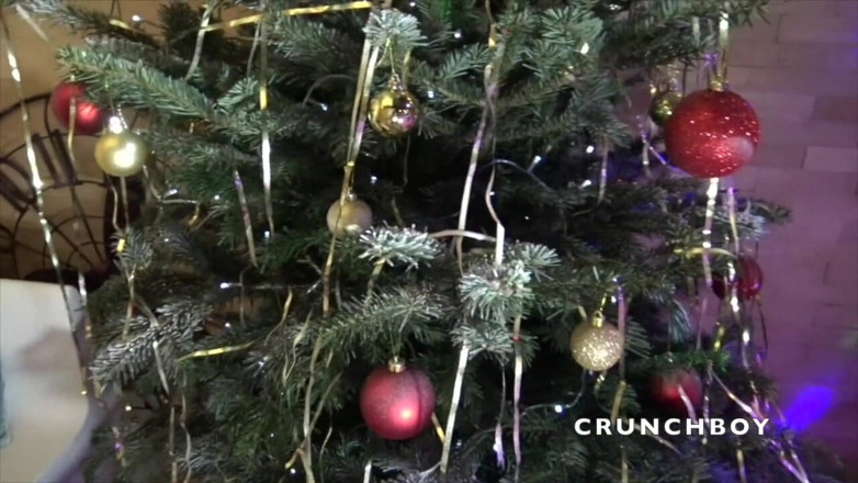 Gaybareback: Dimitri wurde von einem jungen latino-twink im gekleideten weihnachtsmann ohne...