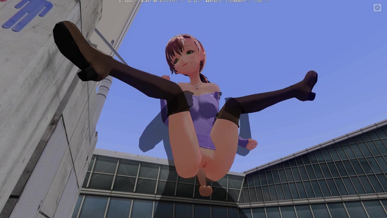 H3DC: Sex anal 3D HENTAI cu o stăpână pe acoperișul centrului comercial