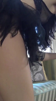 Beautiful and Skinny Babe Playing with Her Feet and Her Slave