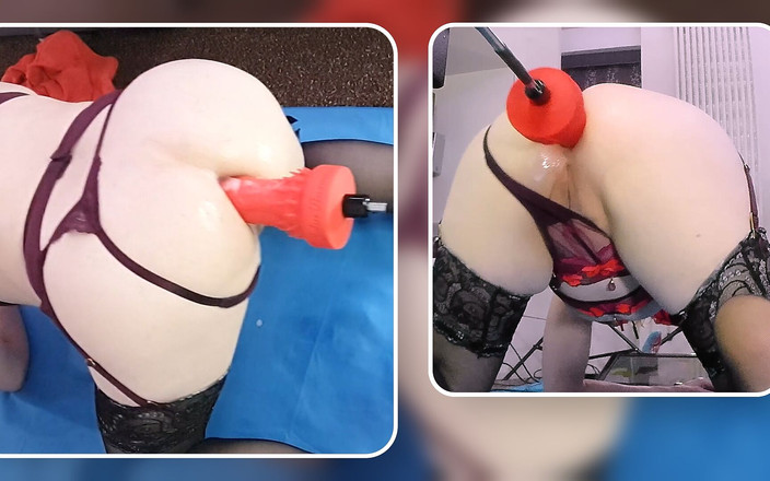 Spike Essex: Sikiş makinesinde büyük dildo anal mastürbasyon