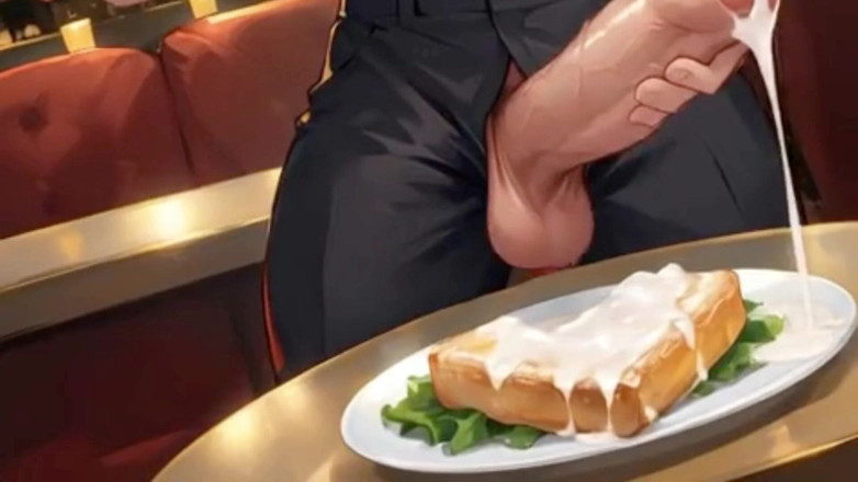 Real narrated fantasy Hentai: Black Waiter Sucks the Dicks of Customers and Kitchen Colleagues...