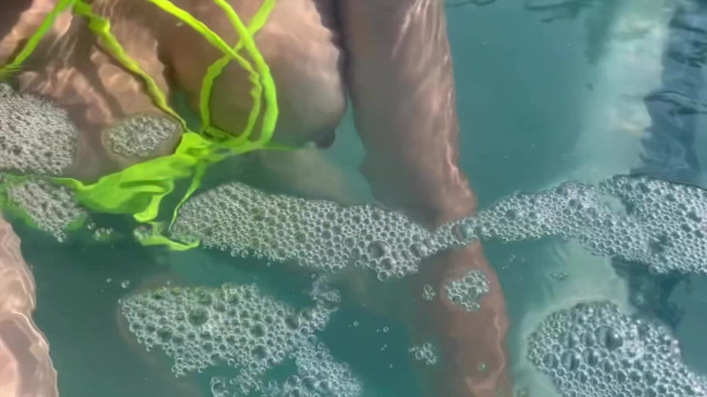 Artemisia Love: Artemisia Love Swimming in the Pool Flashing Her Big Juicy...