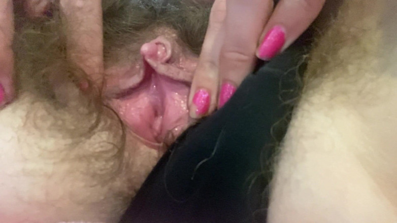 Cuteblonde666: Big clit rubbing closeup masturbation hairy pussy panties
