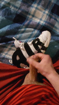 Young Football Player Jerks off and Cums on Sneakers
