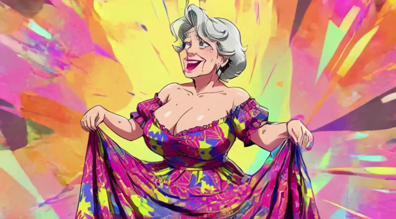 Huge Boobs: Animazione di nonne che ballano